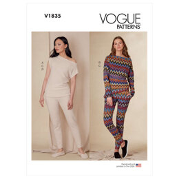 Vogue Misses' Tops, Pants and Slippers V1835 - Paper Pattern, Size XS-S-M-L-XL-XXL