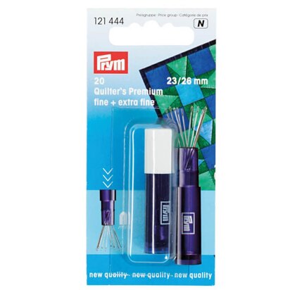 Prym Fine and Extra Fine Quilters Needles - 23-26mm Long - Pack of 20