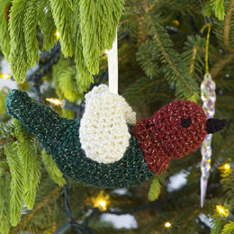 Crocheted Chirper Ornament in Red Heart Holiday and Soft - WR1886EN - Downloadable PDF