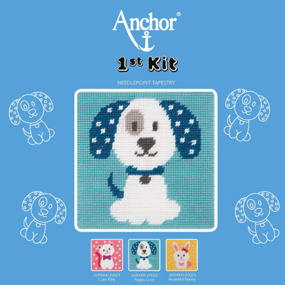 Anchor 1st Kit - Puppy Love Hund - Tapisseriestich Stickpackung