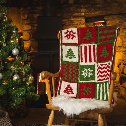 Festive Blanket by Sarah Murray in Deramores Studio Chunky Acrylic - Downloadable PDF