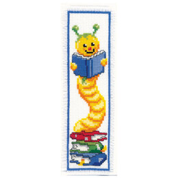 Vervaco Bookworm Bookmark Cross Stitch Kit - 6.5cm x 20.5cm