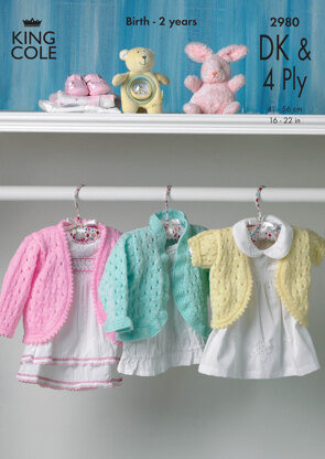 Cardigans in King Cole Big Value Baby DK & 4 Ply - 2980