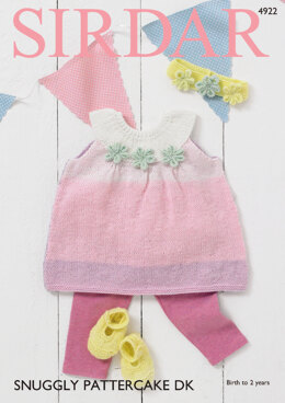 Pinafore Dress, Shoes & Headband in Sirdar Snuggly Pattercake DK - 4922 - Downloadable PDF