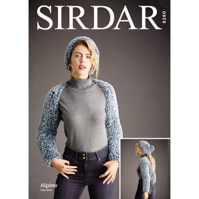 Sleeve Shrug and Pull-On Hat in Sirdar Alpine - 8280 - Downloadable PDF