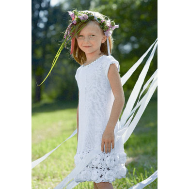 Girl’s Dress with Crochet Flowers in Schachenmayr Catania and Catania Fine - S6931