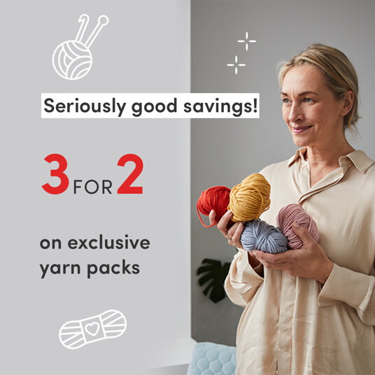 Put 3 yarn packs in your cart - get one of them for FREE!