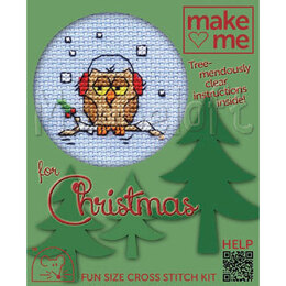 Mouseloft Cosy Owl Make Me Cross Stitch Kit - 100 x 120 x 10