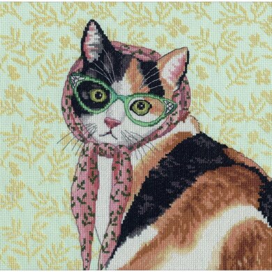 Dimensions Mama Cat Counted Cross Stitch Kit - 11in x 11in