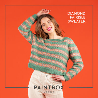Diamond Fairisle Sweater - Free Jumper Knitting Pattern For Women in Paintbox Yarns Simply DK by Paintbox Yarns