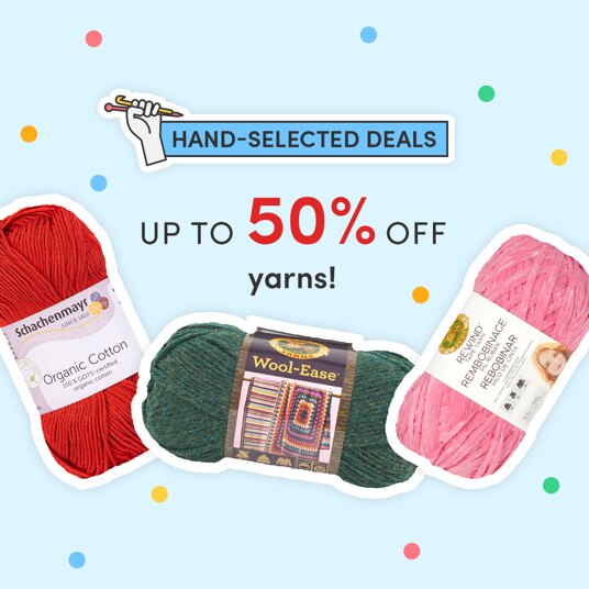 Up to 50 percent off hand-selected yarns!