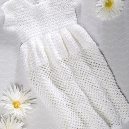 Crochet Christening Gown in Premier Yarns Anti-Pilling Everyday Baby - Downloadable PDF
