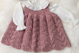 Olivia Dress Pinafore Knitting Pattern Baby Toddler 5 sizes