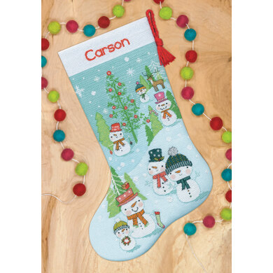 Dimensions Snowman Family Stocking Counted Cross Stitch Kit