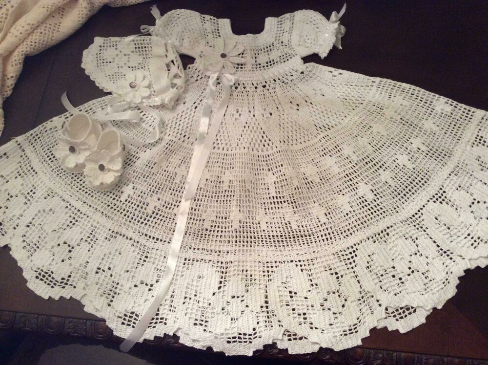 crochet baptism gown