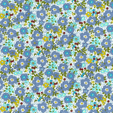 DUPLICATE Oddies Textiles Cotton Poplin Printed - CP0839 - Floral Blue