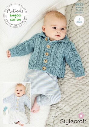 Cardigans in Stylecraft Naturals Bamboo & Cotton DK - 9833 - Downloadable PDF