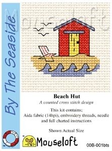 Mouseloft By the Seaside Beach Hut Cross Stitch Kit - 64mm