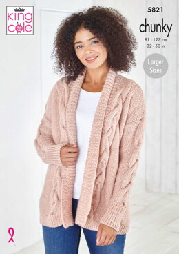 Jacket and Sweater Knitted in King Cole Big Value Chunky - 5821 - Downloadable PDF