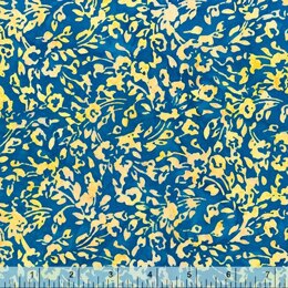 Anthology Canary Blue Baliscapes - Lined Leaves Canary