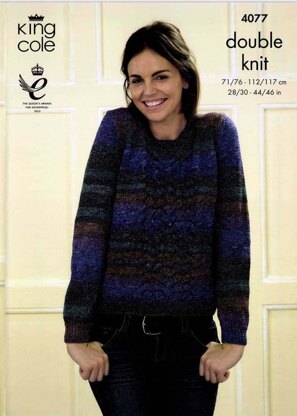 Sweater and Cardigan in King Cole Shine DK - 4077