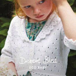Lace-edged Cardigan - Knitting Pattern for Kids in Debbie Bliss Eco Baby by Debbie Bliss