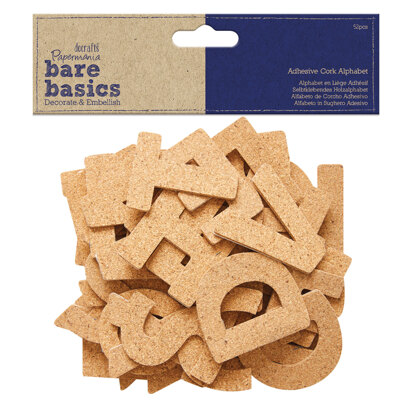 Papermania Adhesive Cork Alphabet (52pcs) - Bare Basics