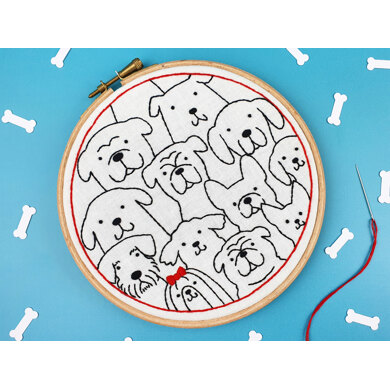 Oh Sew Bootiful Dogs Printed Embroidery Kit