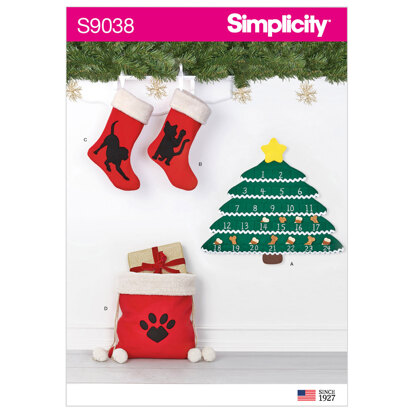 Simplicity Holiday Countdown Calendar & Accessories 9038 - Paper Pattern, ONE SIZE