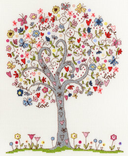Bothy Threads Love Tree Cross Stitch Kit - 24cm x 30cm