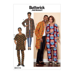 Butterick Misses'/Men's Coat, Tunic and Pants B6534 - Sewing Pattern