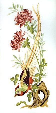 Anchor Vintage Chrysanthemum Printed Embroidery Kit - 13 x 27cm
