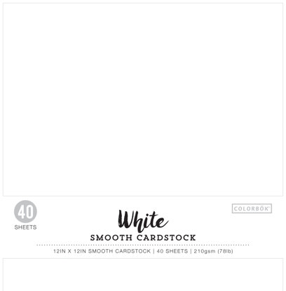 American Crafts Colorbok 78lb Smooth Cardstock 12"X12" 40/Pkg - White