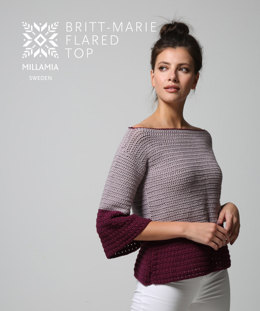Britt-Marie Flared Top - Top Crochet Pattern For Women in MillaMia Naturally Soft Aran
