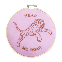 Cotton Clara Hear Me Roar Embroidery Kit - 13cm