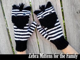 Zebra Mittens for the Family