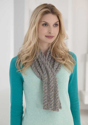 Cabled Tweed Scarf in Lion Brand Heartland - L32416