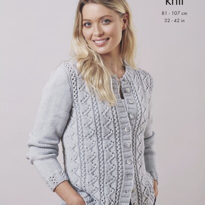Cardigan and Sweater Knitted in King Cole Merino Blend DK - 5671 - Downloadable PDF