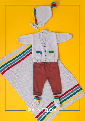 Color Me Happy - Free Layette Knitting Pattern For Babies in Paintbox Yarns Baby DK