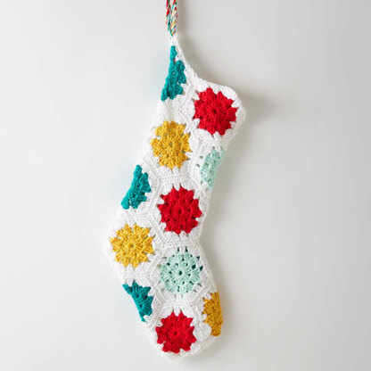 On The Dot Stocking in Caron Simply Soft - Downloadable PDF