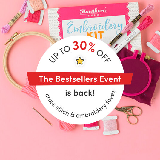 Up to 30 percent off cross stitch & embroidery bestsellers!