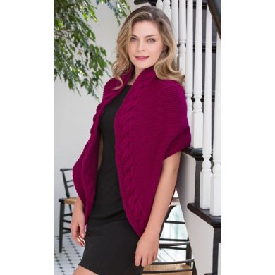 Reversible Cable Wrap in Red Heart With Love Solids - LW4267