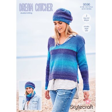 Sweater, Beret & Snood in Stylecraft Dream Catcher DK - 9596 - Downloadable PDF