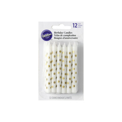 Wilton Gold Dot Candles - Pack of 12