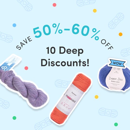 Up to 60 percent off 10 top yarns!