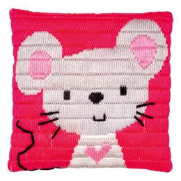 Vervaco Little Mouse Long Stitch Cushion Kit  - 25 x 25 cm