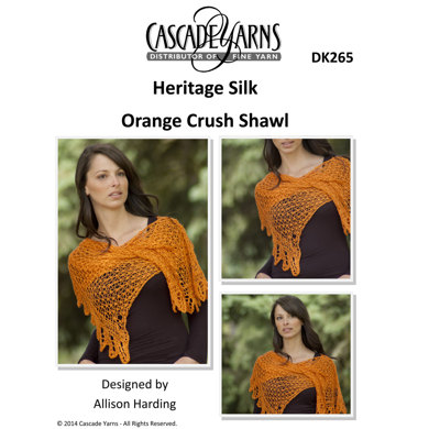 Orange Crush Shawl in Cascade Heritage Silk - DK265