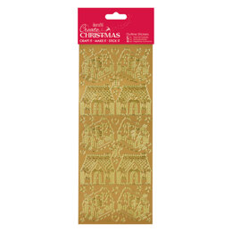 Papermania Outline Stickers - Gingerbread Houses - Gold