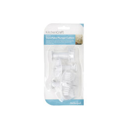 Kitchen Craft Sweetly Does It Icing Cutters - Snowflake Patterned, Set of 3, Blister Carded