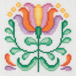 Creative World of Craft Scandi Retro Folk Art Mini Cross Stitch Kit - 4 1/2 x 4 1/2"